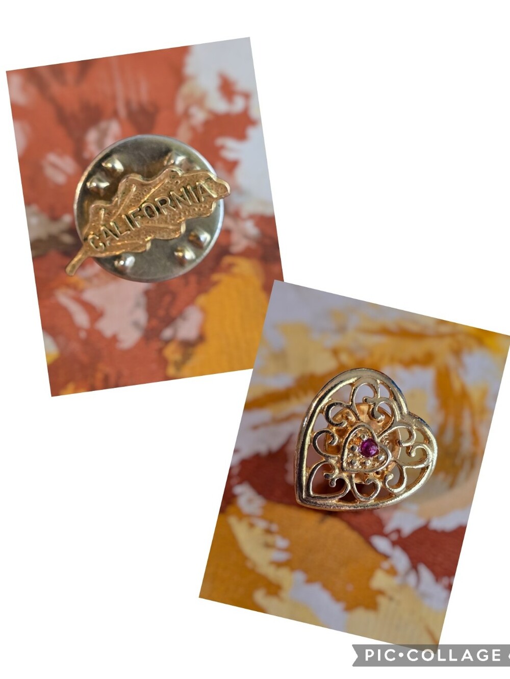 🔥CLEAROUT ADD 3 FIRE LISTINGS FOR 50% OFF🔥 Vintage | Leaf & Heart Lapel Pins